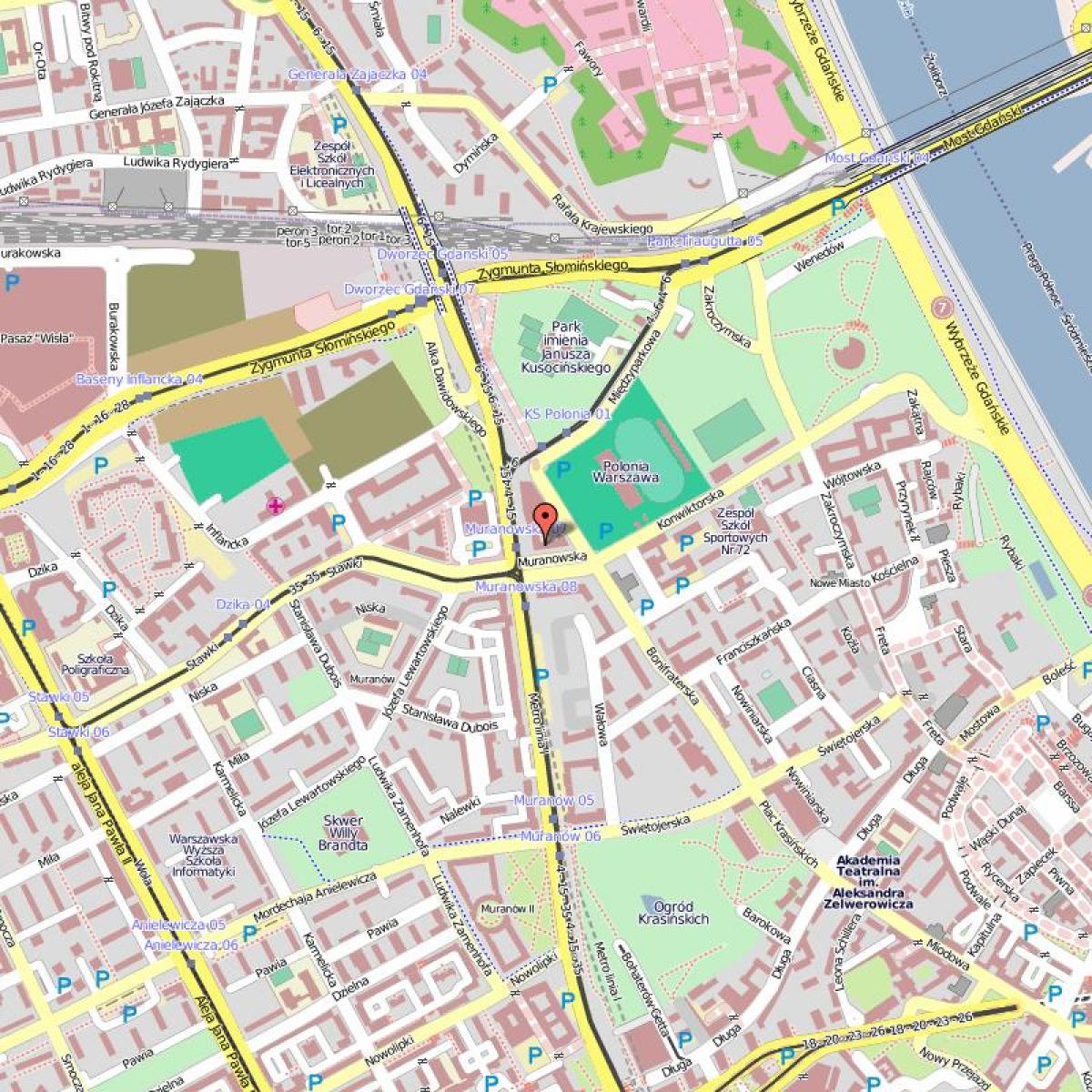 Mappa della città vecchia di Varsavia, polonia