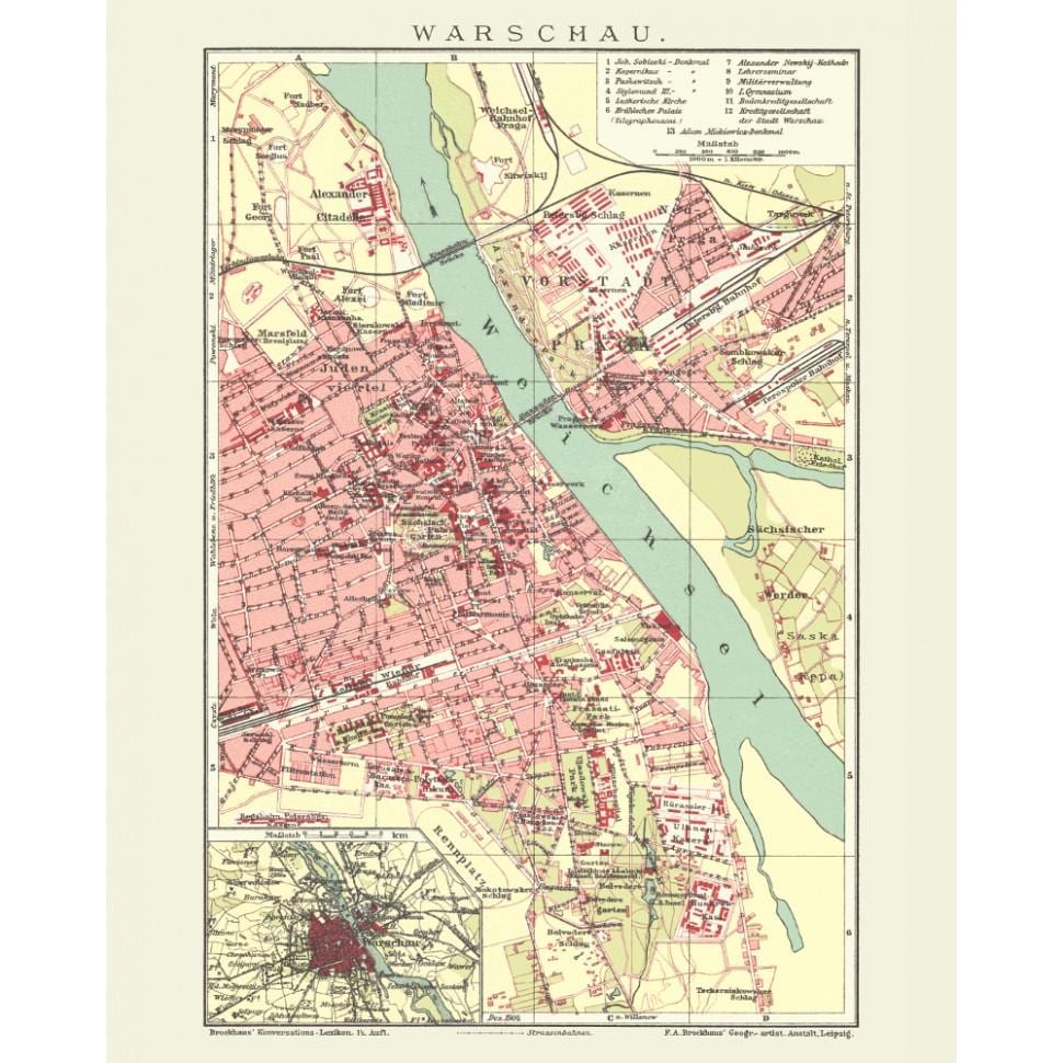 città vecchia di Varsavia la mappa
