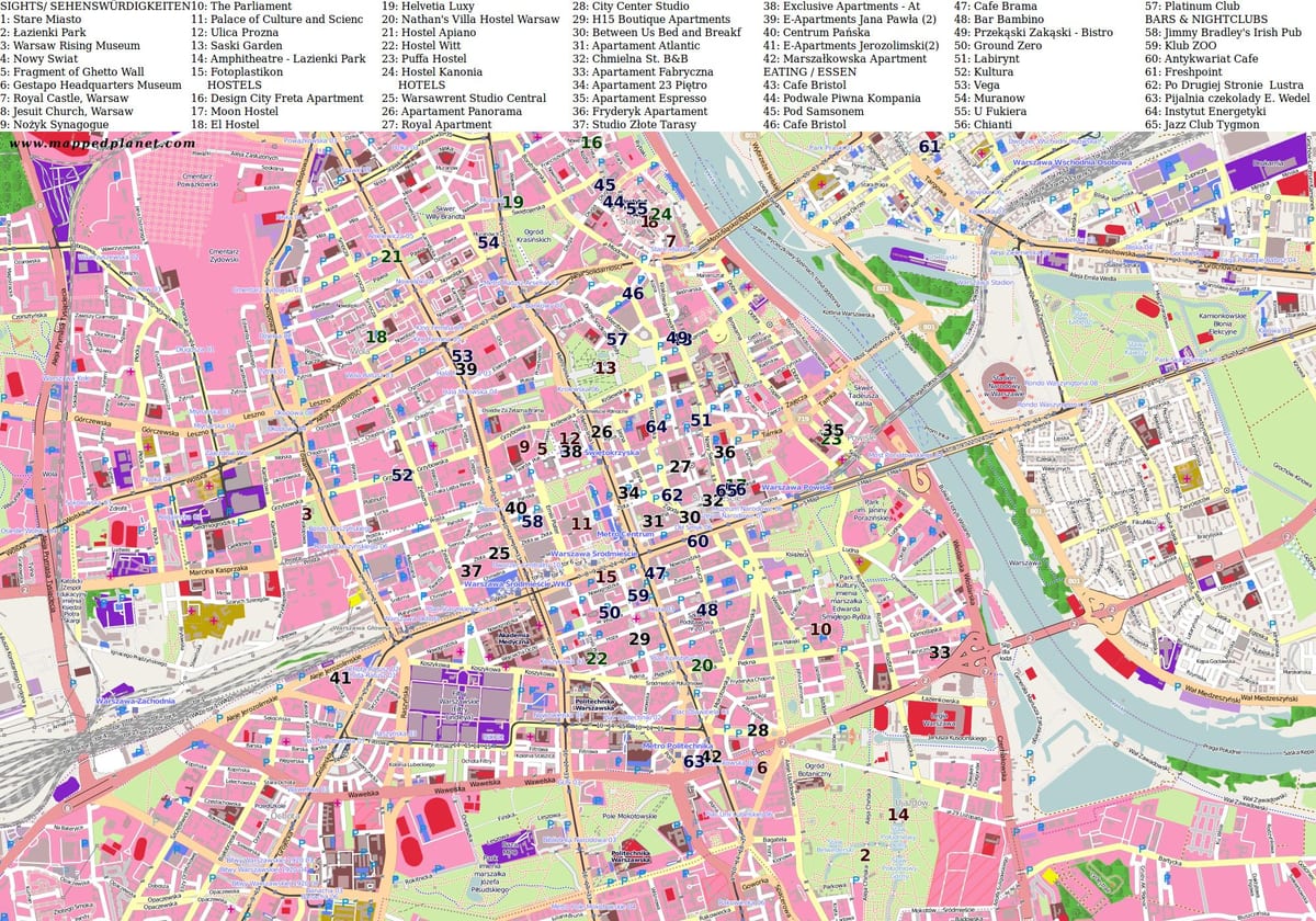 Mappa di Varsavia