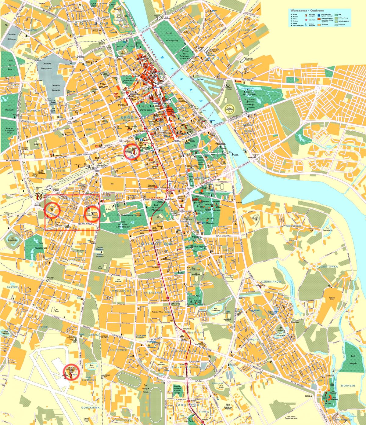 mappa stradale di Varsavia, polonia