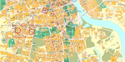 Mappa stradale di centro di Varsavia