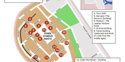Varsavia mappa della città vecchia