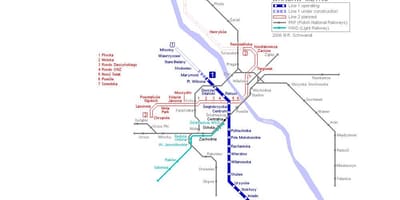 Mappa della metropolitana di varsavia
