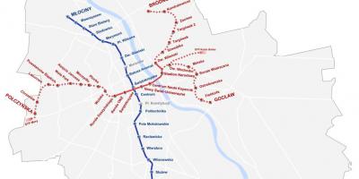 Mappa della metropolitana di varsavia