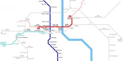 Mappa della metropolitana di Varsavia, polonia