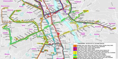Mappa di Varsavia transito 